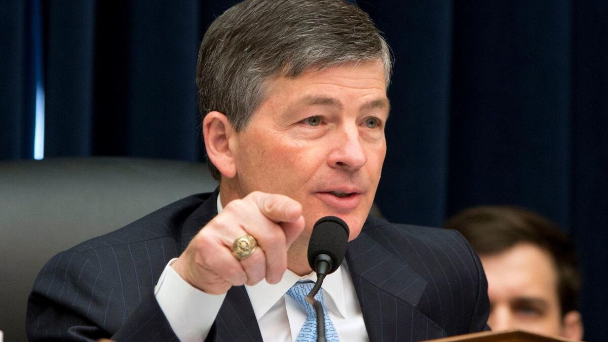House Financial Services Committee Chairman Jeb Hensarling (R-Texas), shown in 2016, wrote much of the legislation that would overhaul the Dodd-Frank law.