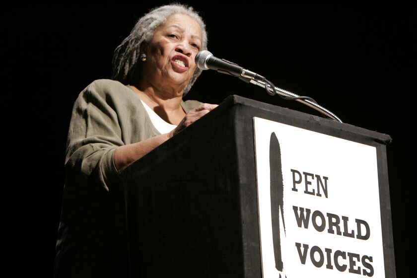 Late author, Nobel Prize winner and Pulitzer Prize awardee Toni Morrison speaks at PEN America's World Voices literary festival. Morrison was also a PEN America Member and honoree.