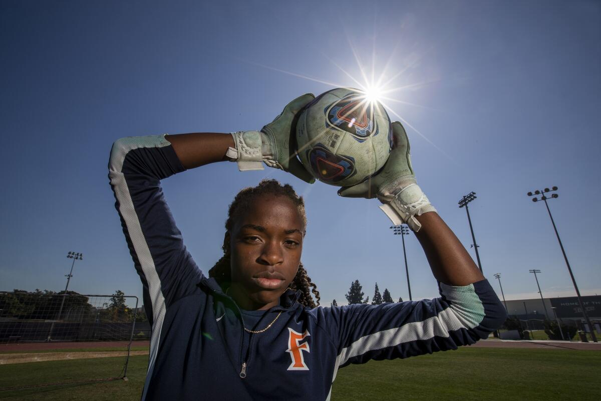 Cal State Fullerton goalkeeper DeAira Jackson knows she still has a lot to learn when it comes to the sport of rugby.