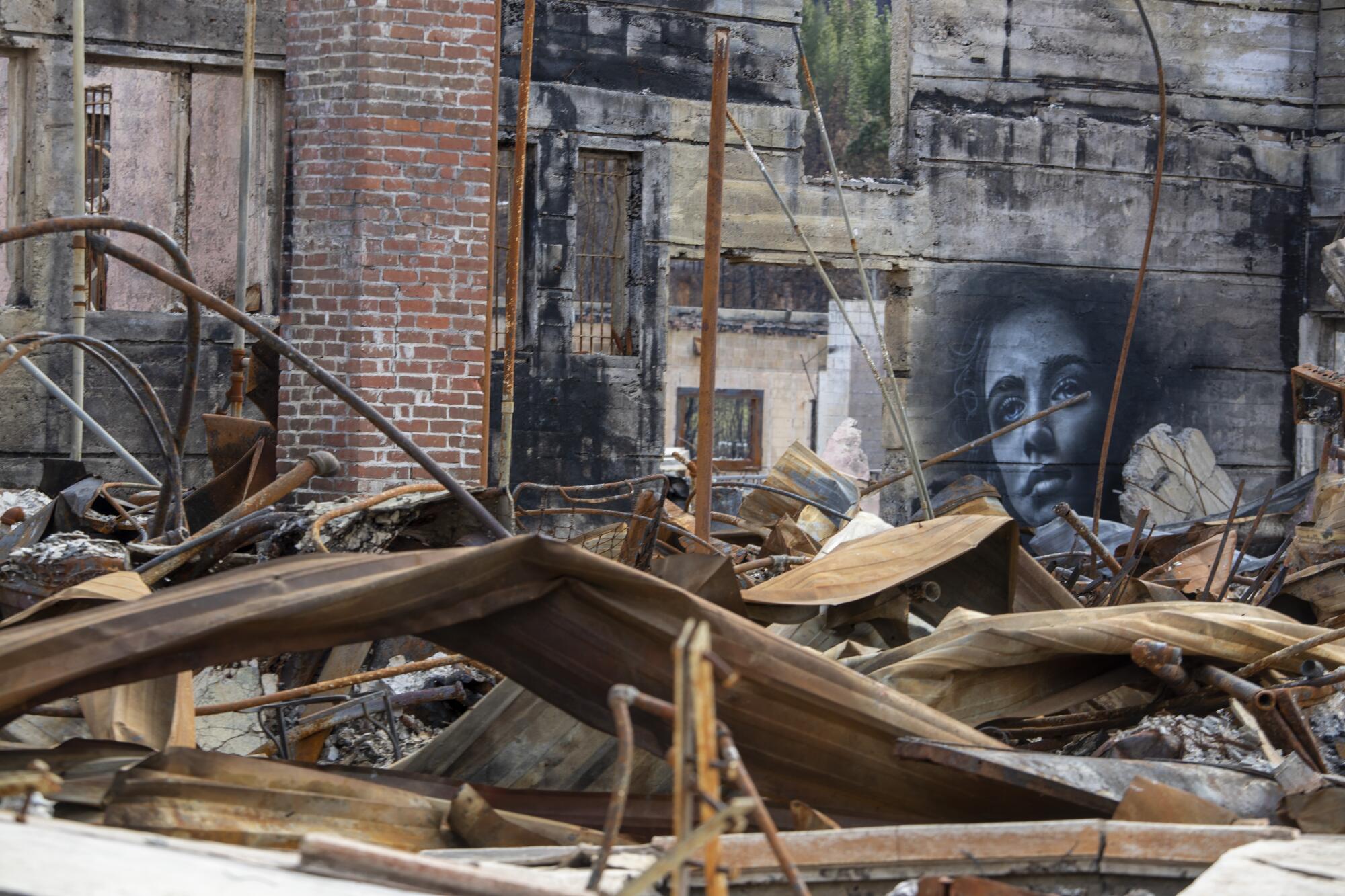 Debris and remains of buildings 