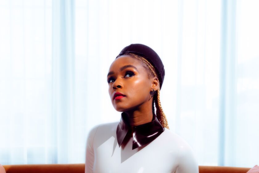 Janelle Monae in a white dress at the Pendry Hotel