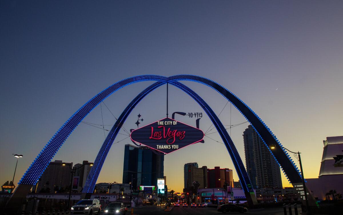 A neon sign in downtown Las Vegas.
