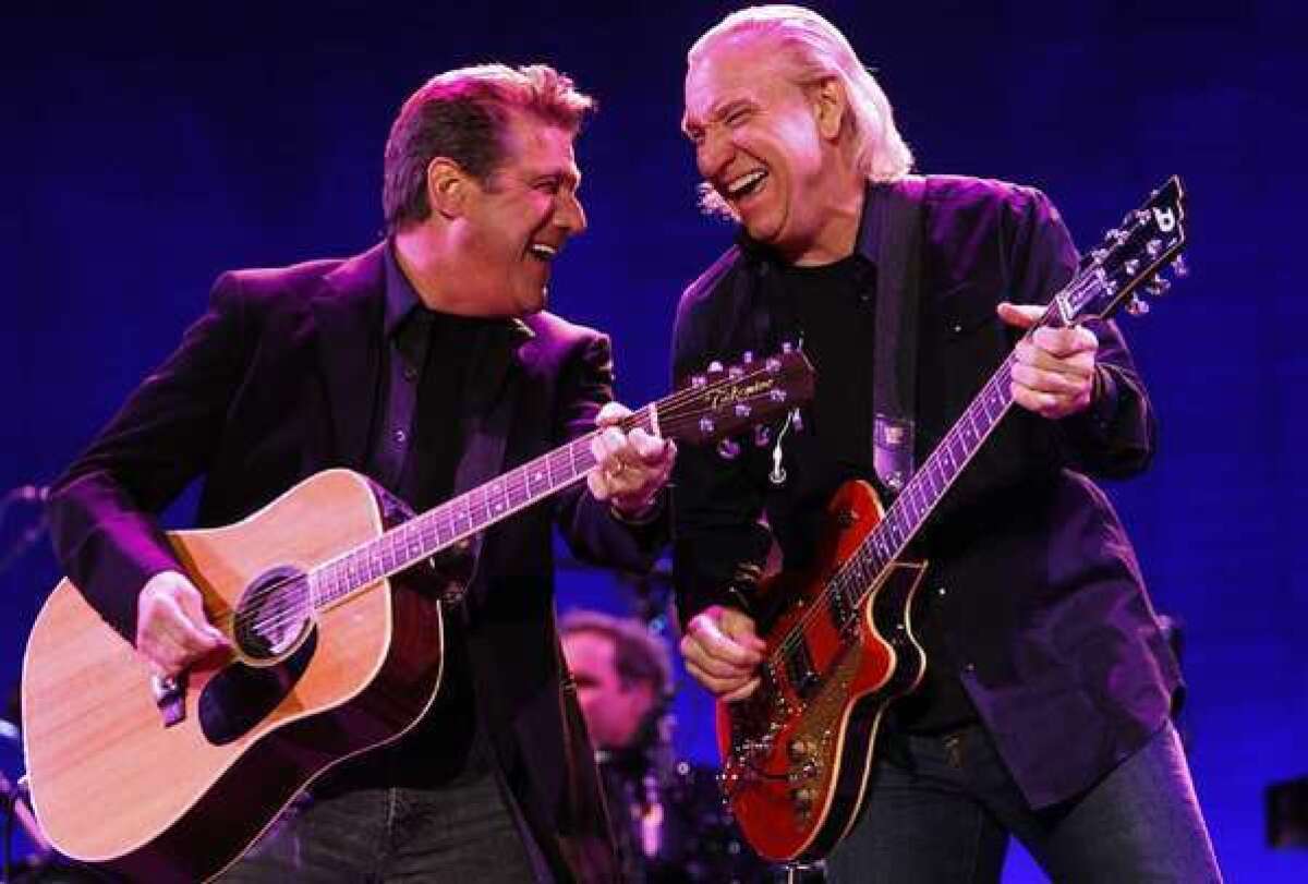 The Eagles, with Glenn Frey, left, and Joe Walsh, could be going on tour this year.