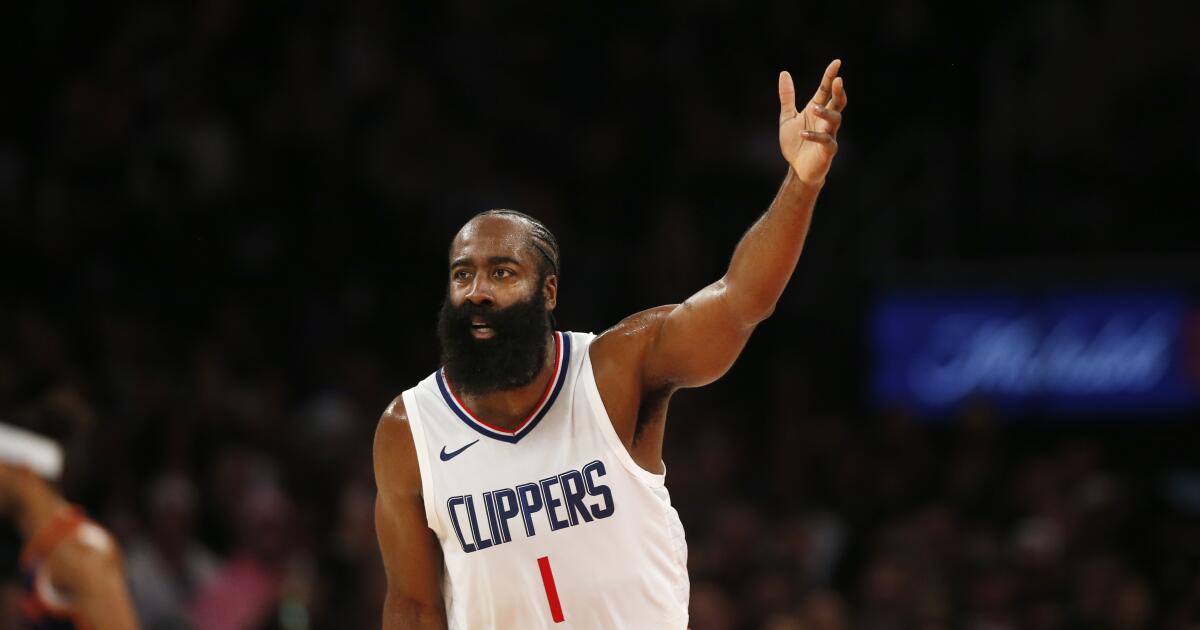Clippers can’t keep pace with Knicks in James Harden’s debut