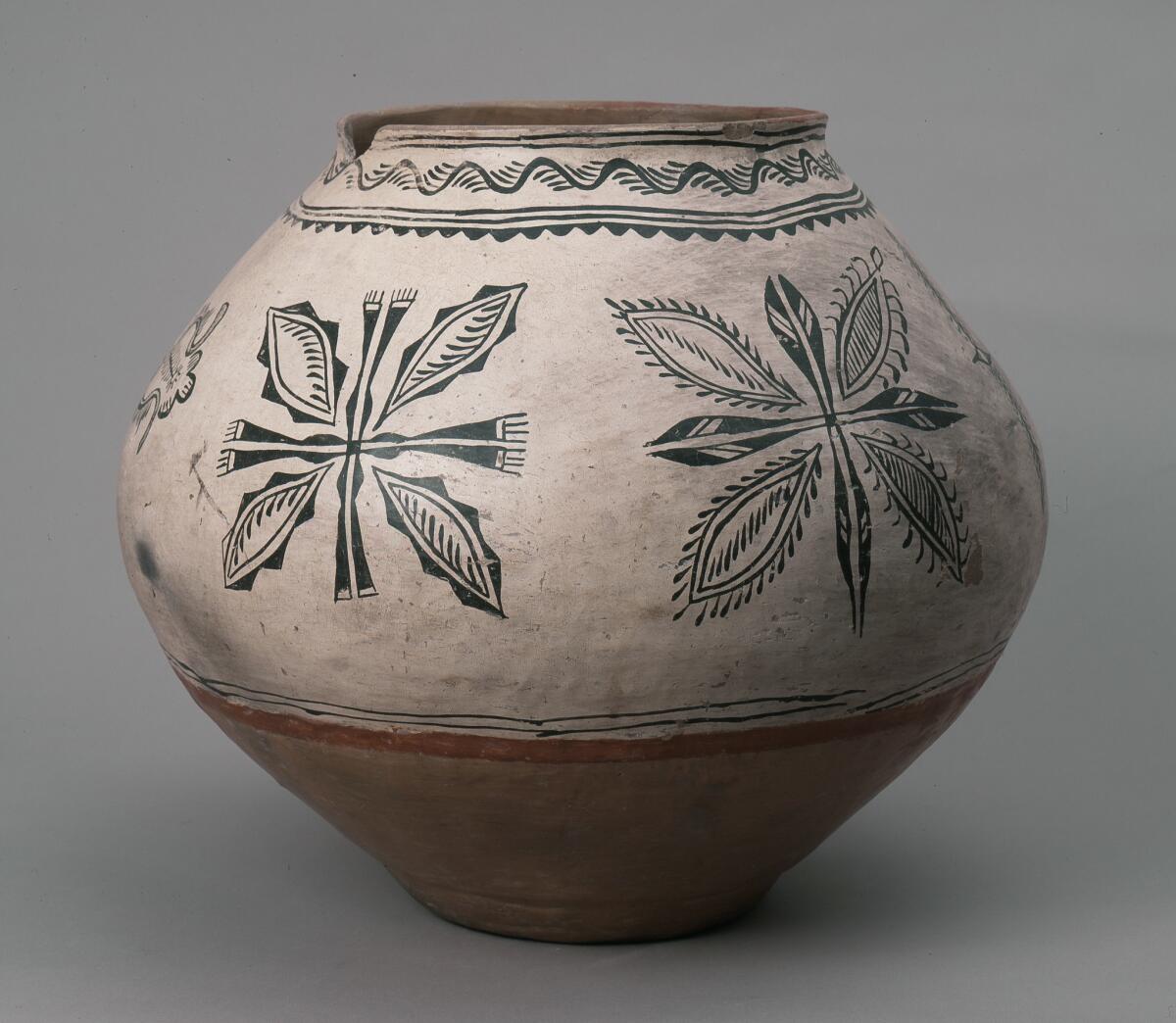 Polychrome storage jar, Tesuque Pueblo, circa 1870-1880. Anonymous Gift from the Southwest Museum of the American Indian Collection, Autry National Center.