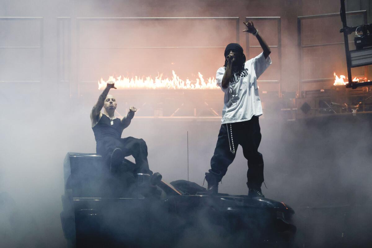 Playboi Carti performs astatine Rolling Loud astatine SoFi Stadium.