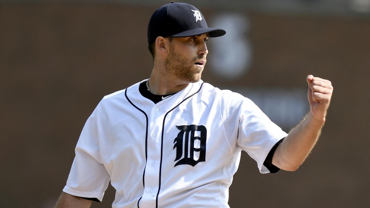 Matthew Boyd reacts after the Tigers record the final out of the sixth inning against the White Sox on Sunday.