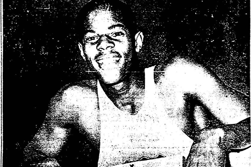 National long jump record breaker Doyle Steel, picture in The San Diego Union on May 28, 1966.