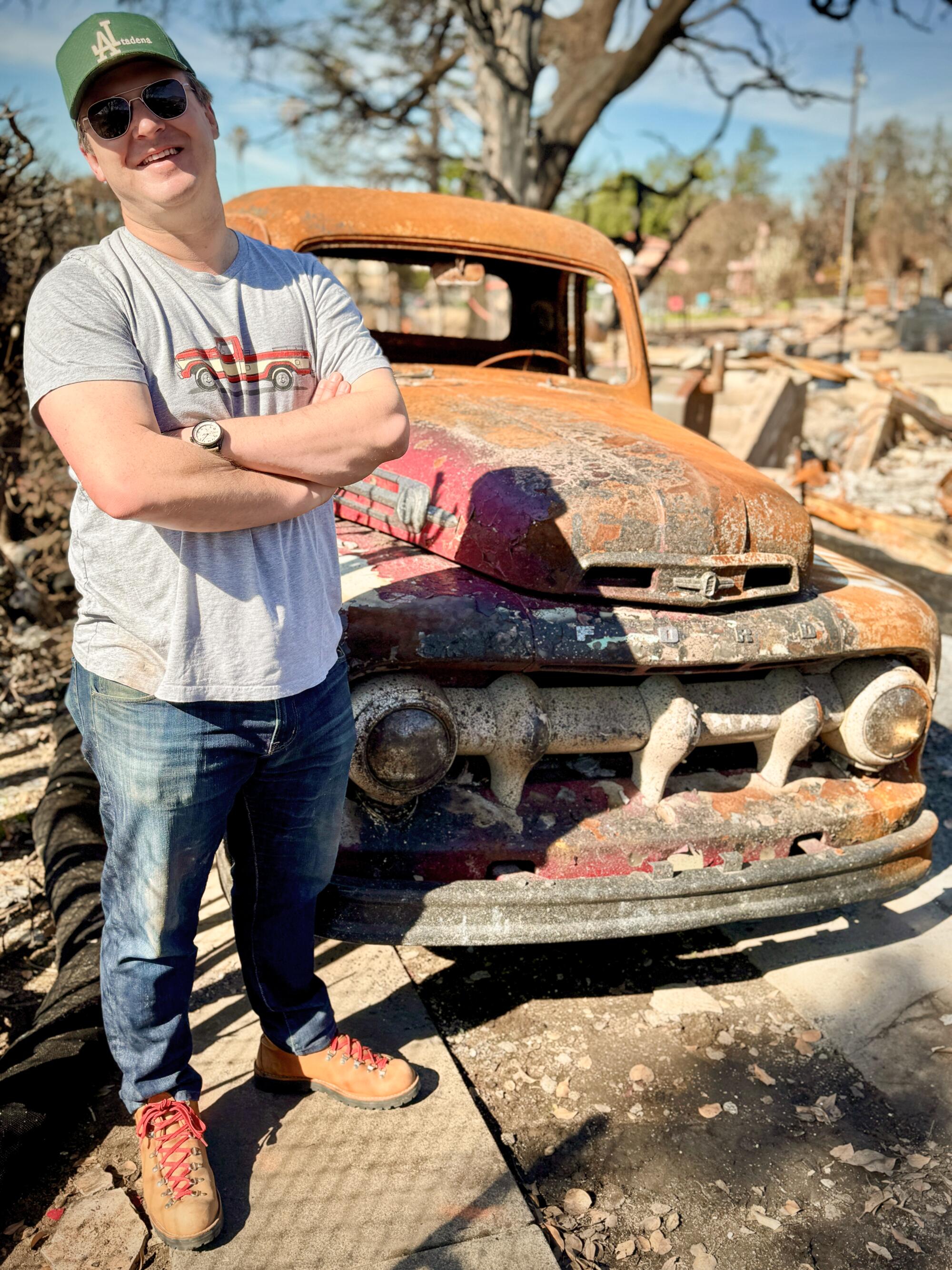 Will Stifel is next to his 1952 Ford F1 truck.