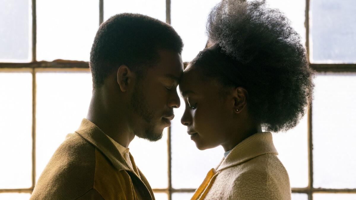 Stephan James as Fonny and KiKi Layne as Tish star in Barry Jenkins' IF BEALE STREET COULD TALK, an Annapurna Pictures release.