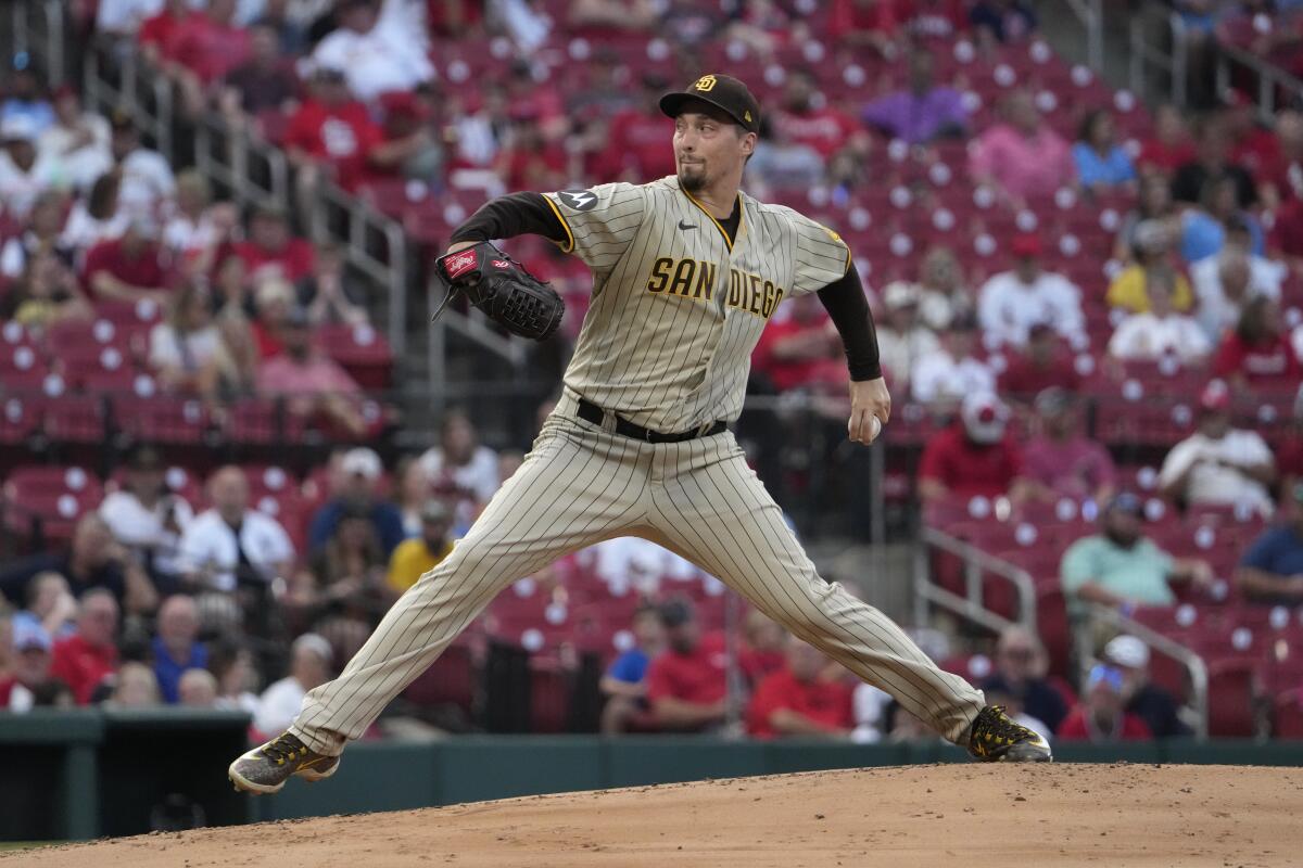 This is a 2023 photo of Blake Snell of the San Diego Padres