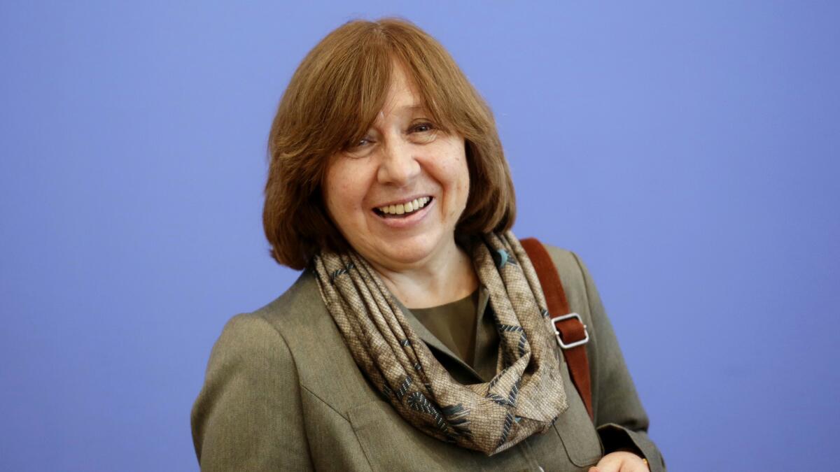 Belarussian author Svetlana Alexievich, 2015 Nobel Prize winner.