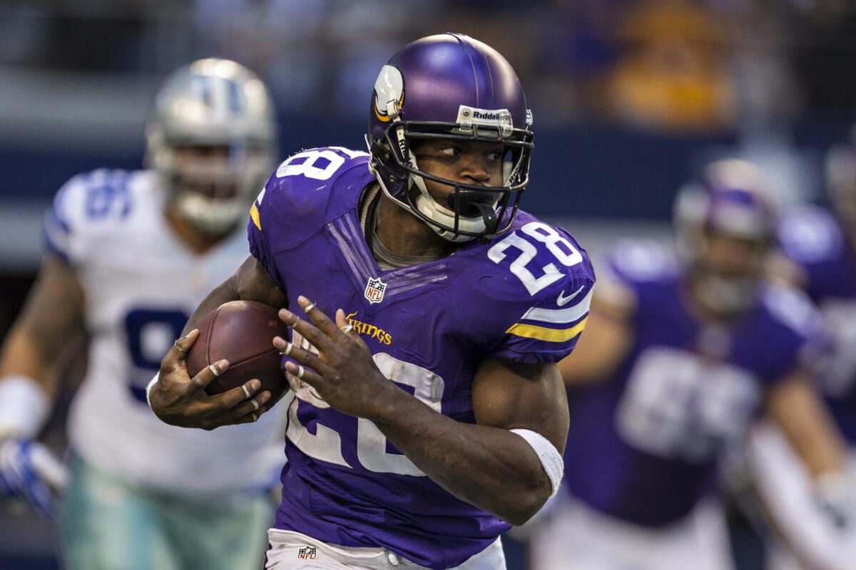 Adrian Peterson is not expected to join his Minnesota Vikings teammates for voluntary organized team activities this week, reportedly because of an ongoing dispute between the running back and the organization.