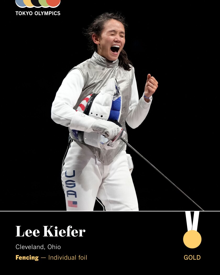 Lee Kiefer won the Olympic gold medal in fencing on July 25, 2021.