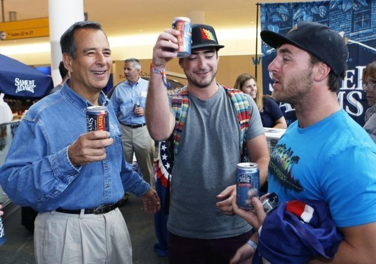 Samuel Adams brewer and founder Jim Koch, left, is offering advice to small food and beverage company owners in Los Angeles.