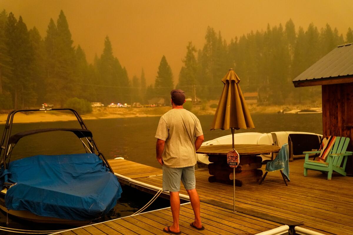 The Creek fire approaches Shaver Lake in September.