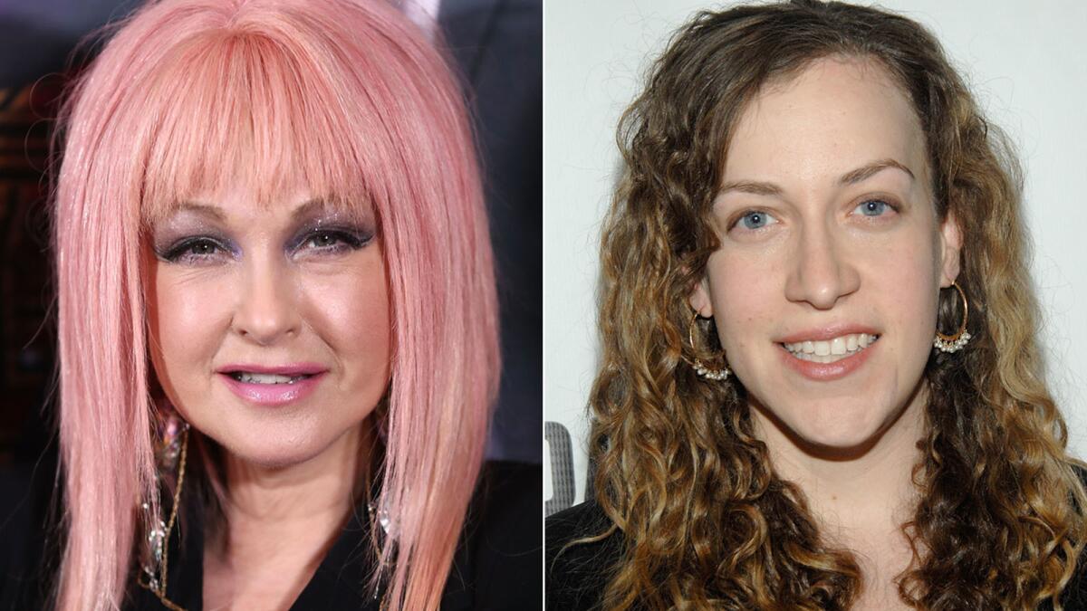 Cyndi Lauper, left, and Kim Rosenstock will be working on the musical version of "Working Girl."