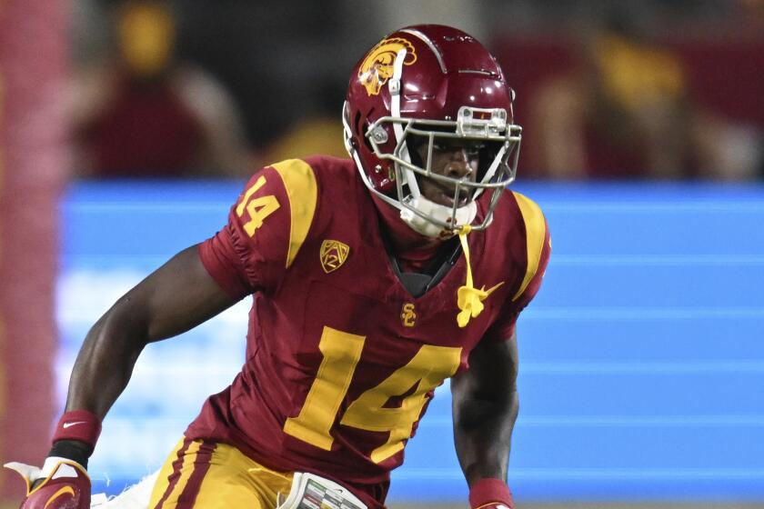 Southern California cornerback Jacobe Covington (14) during an NCAA football game.