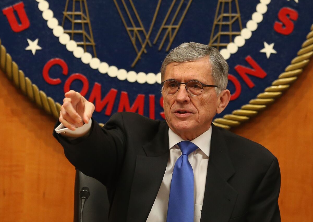 Federal Communications Commission Chairman Tom Wheeler leads a hearing on net neutrality Thursday at FCC headquarters in Washington, D.C.
