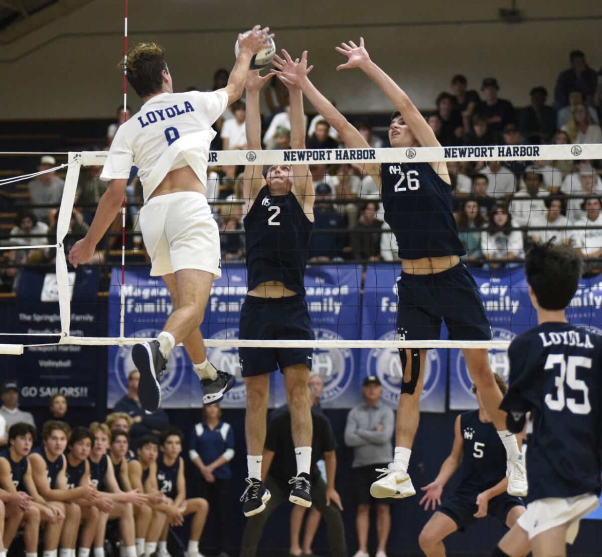 Newport Harbor blockers rise up against Loyola.
