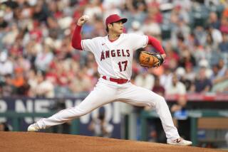 Los Angeles Angels starting pitcher Shohei Ohtani (17) throws during the first inning of a baseball game against the San Francisco Giants in Anaheim, Calif., Wednesday, Aug. 9, 2023. (AP Photo/Ashley Landis)