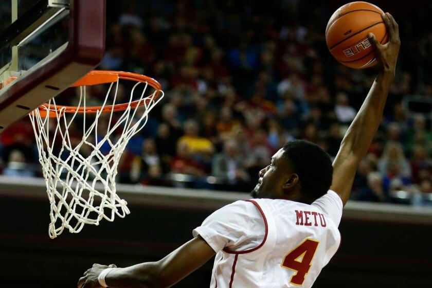 USC forward Chimezie Metu is averaging 14.5 points and 7.8 rebounds per game.