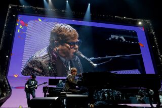 LOS ANGELES, CALIF. - JAN 22, 2019. Rock legend Elton John opens with "Bennie and Jets" during the first of several farewell performances at Staples Center in Los Angeles on Tuesday night, Jan. 22, 2018. (Luis Sinco/Los Angeles Times)