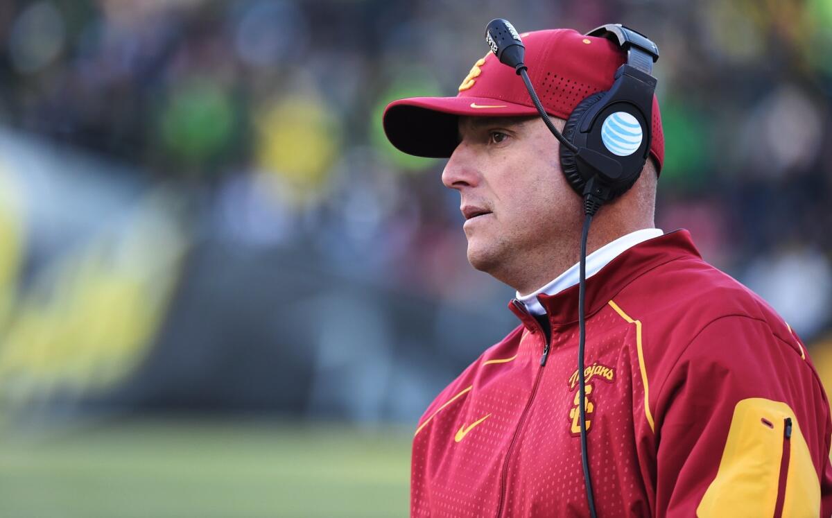 USC has dropped "interim" from football Coach Clay Helton's title.