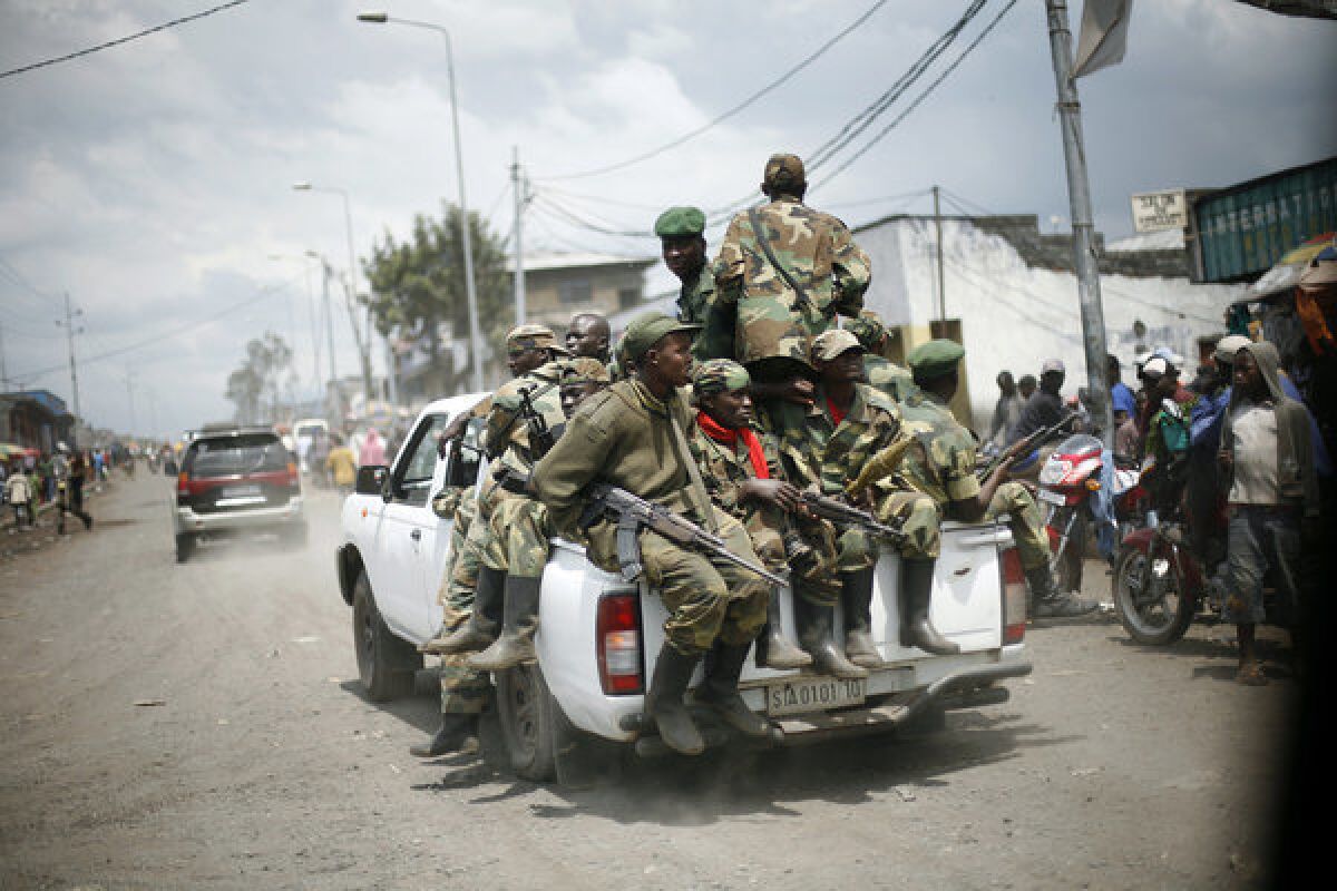 M23 rebels withdraw from the city of Goma in the Democratic Republic of Congo on Saturday.