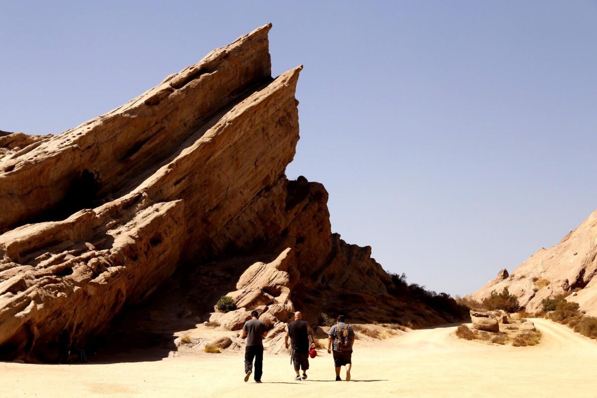 Vasquez Rocks Natural Area Park, the site of more than 200 films and television shows, is also a popular hiking spot. It's in the Sierra Pelona Mountains of northern Los Angeles County.