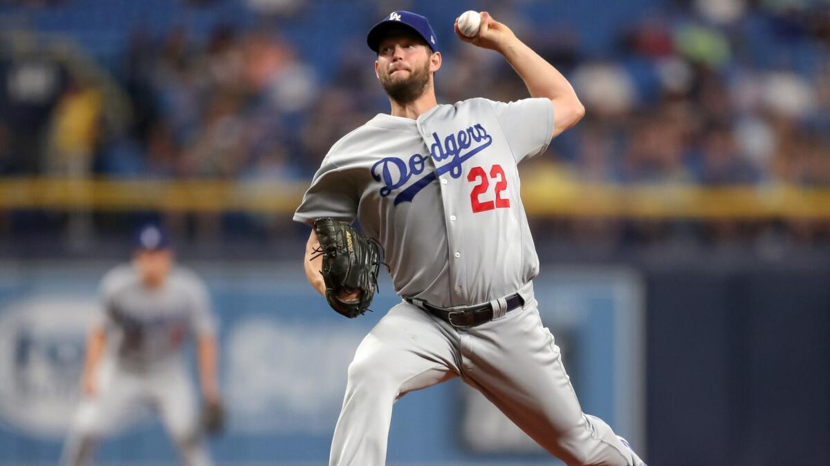 Los Angeles Dodgers left-hander Clayton Kershaw allowed two runs in 6⅓ innings in improving to 4-0 on the season.