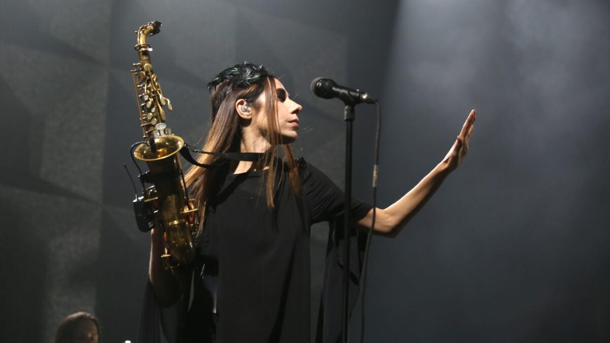 PJ Harvey performs at the Shrine earlier this year.