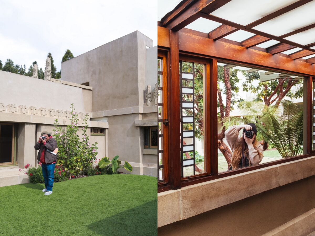 The Hollyhock House, a UNESCO World Heritage Site, at Barnsdall Park in Hollywood, CA.