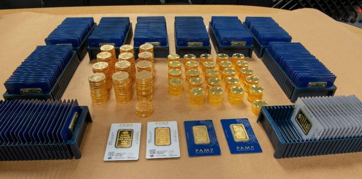 A collection of $1 million in gold