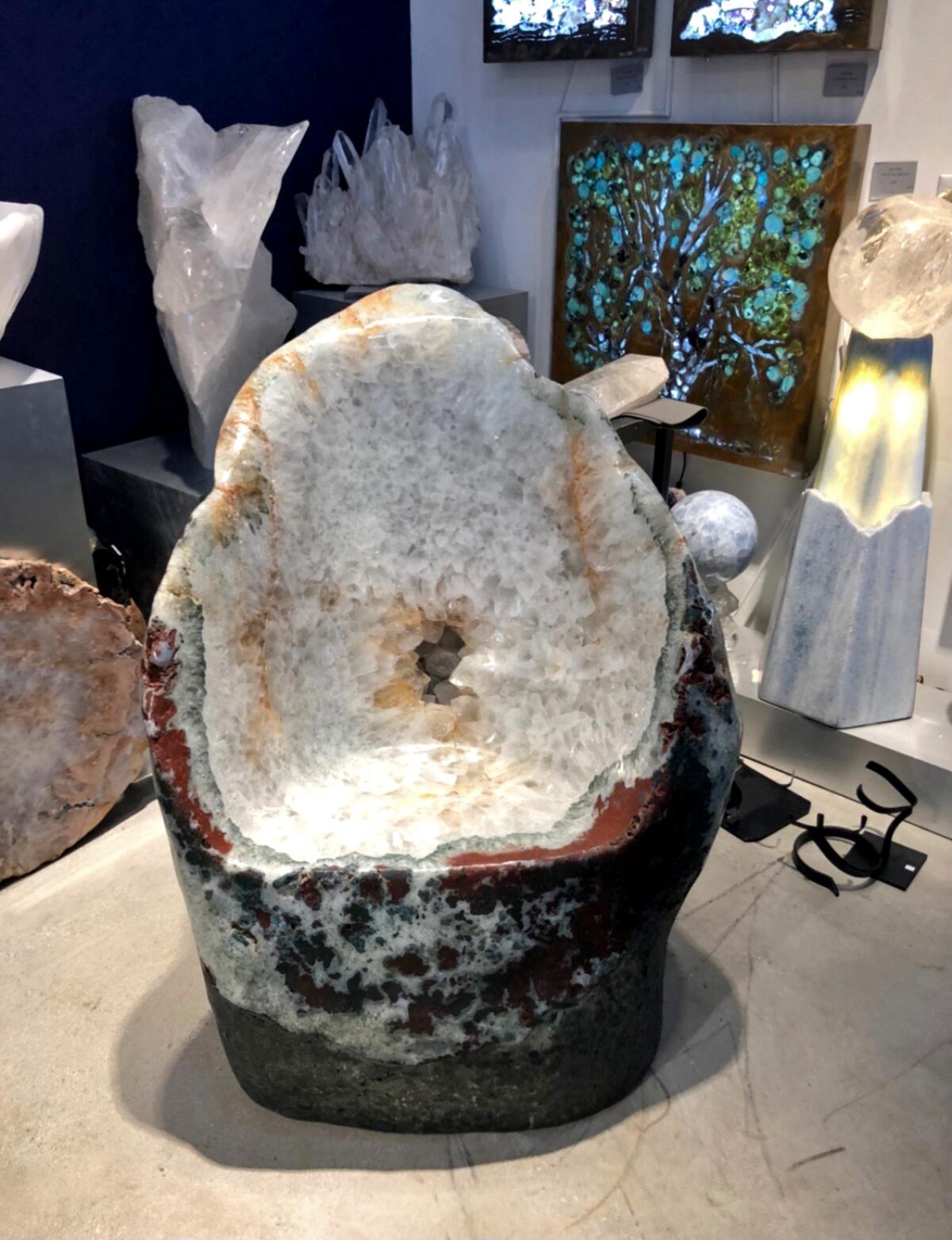 Crystalarium in West Hollywood sold this white quartz throne to a customer who lugged it aboard his yacht 