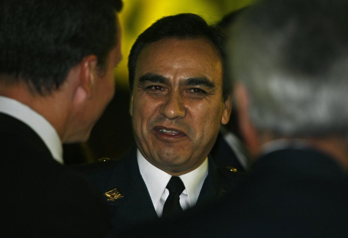 Julian Leyzaola, then Tijuana's secretary of public safety, attends the mayor's State of the City address at Plaza Municipal in November 2009.
