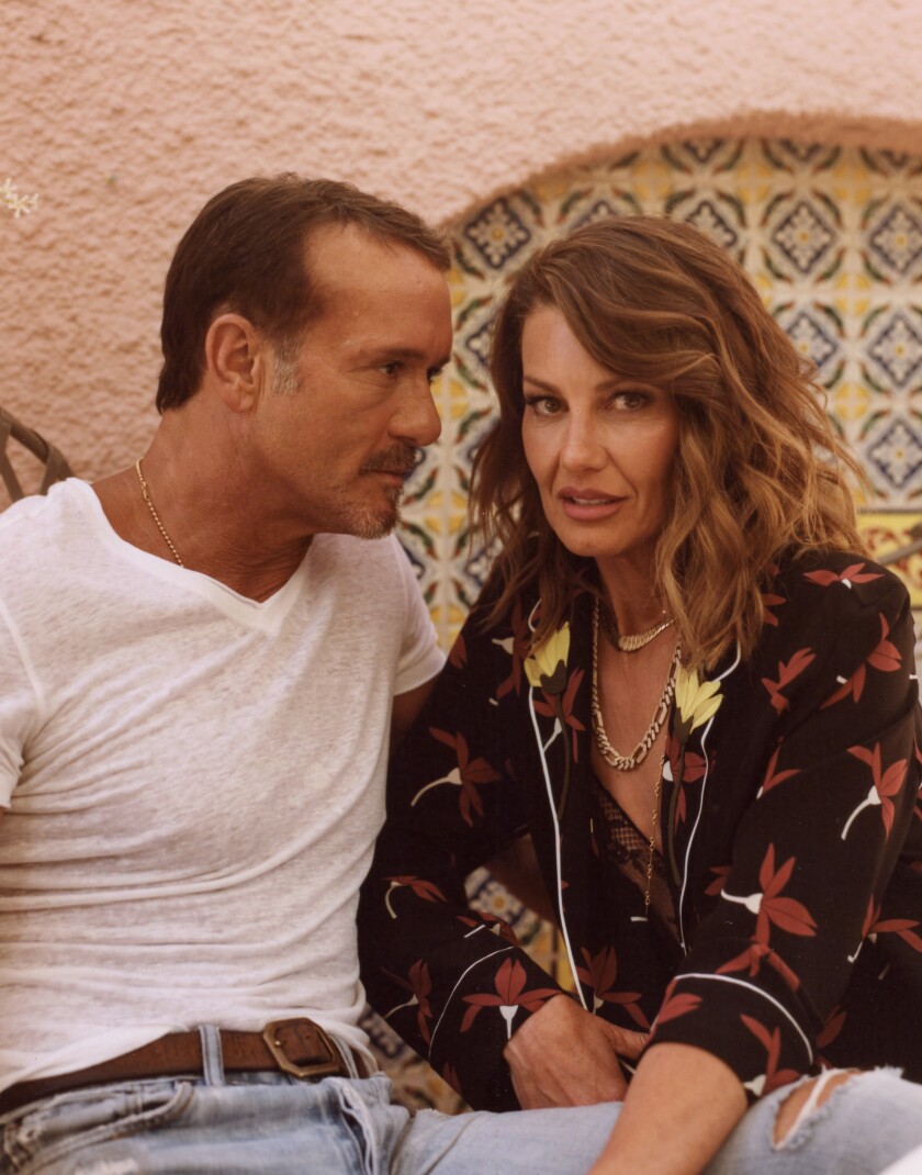 Tim McGraw and Faith Hill, photographed at the Beverly Hills Hotel, star in Paramount +'s "1883"