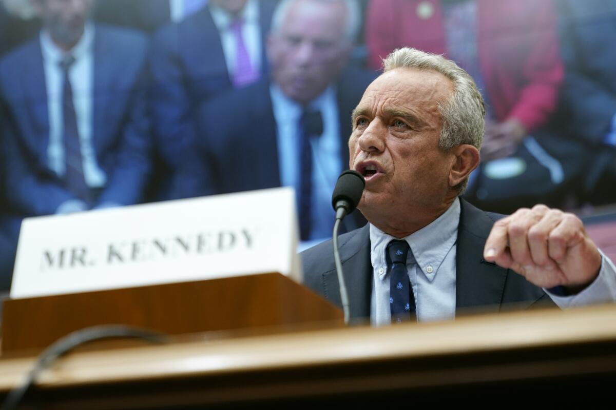 Robert F. Kennedy Jr. testifies before a House subcommittee investigating the weaponization of the government on July 20.