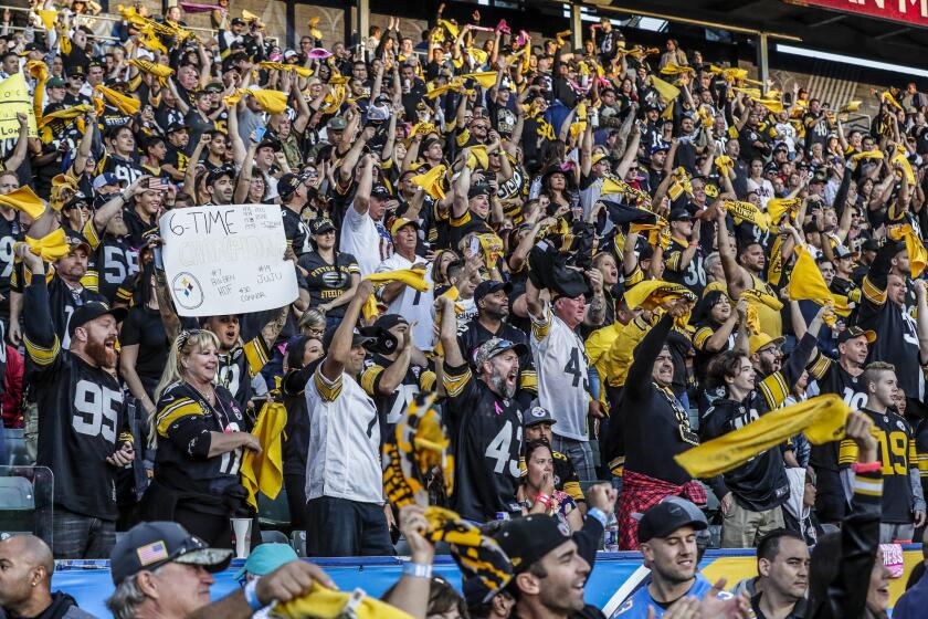 CARSON, CA, SUNDAY, OCTOBER 13. 2019 \Dignity Health Sports Park is filled with Steelers fans as Pittsburgh beats the Chargers 24-17. (Robert Gauthier/Los Angeles Times)