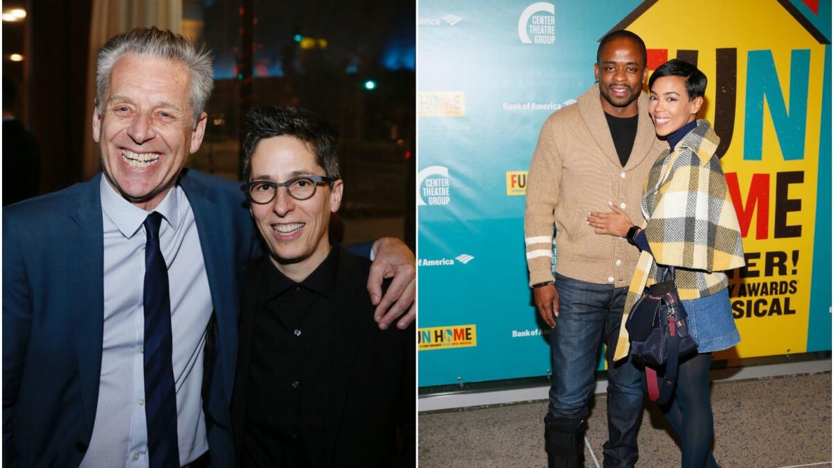 From left: Center Theatre Group Artistic Director Michael Ritchie and graphic novelist Alison Bechdel; and, right, Jazmyn Simon and Dulé Hill.