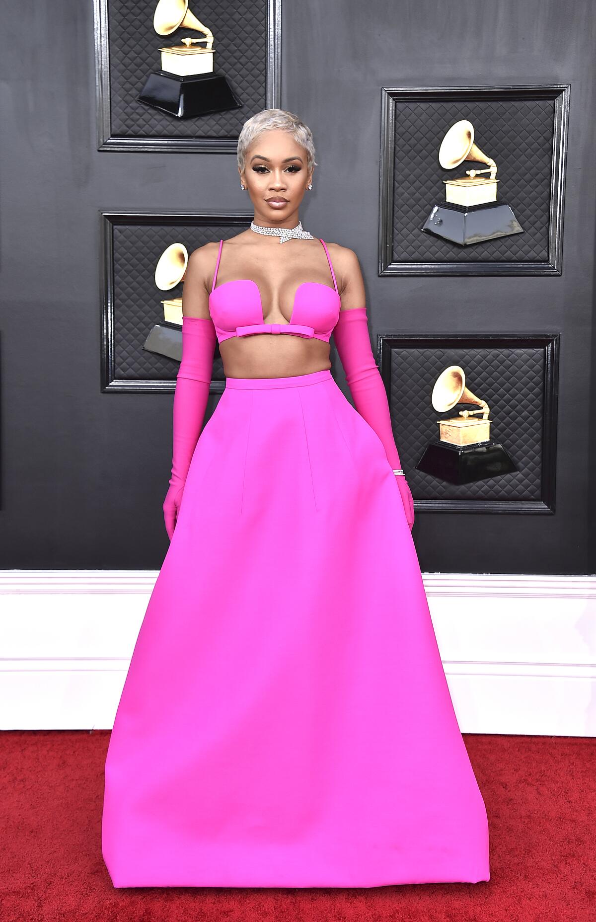 Saweetie arrives at the 64th Grammy Awards