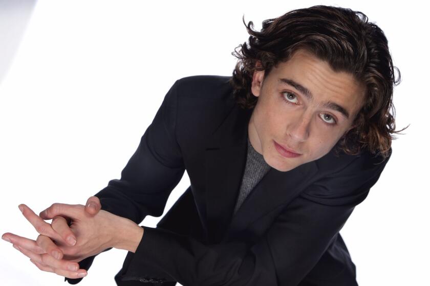 LOS ANGELES, CA., NOVEMBER 10, 2017--Timothée Chalamet started his acting career in two short films before appearing in the acclaimed series Homeland. In 2017, he gained wider recognition for his supporting role in Greta Gerwig's directorial debut LADY BIRD and for his lead role in Luca Guadagnino's CALL ME BY YOUR NAME, for which he received critical acclaim. (Kirk McKoy / Los Angeles Times)