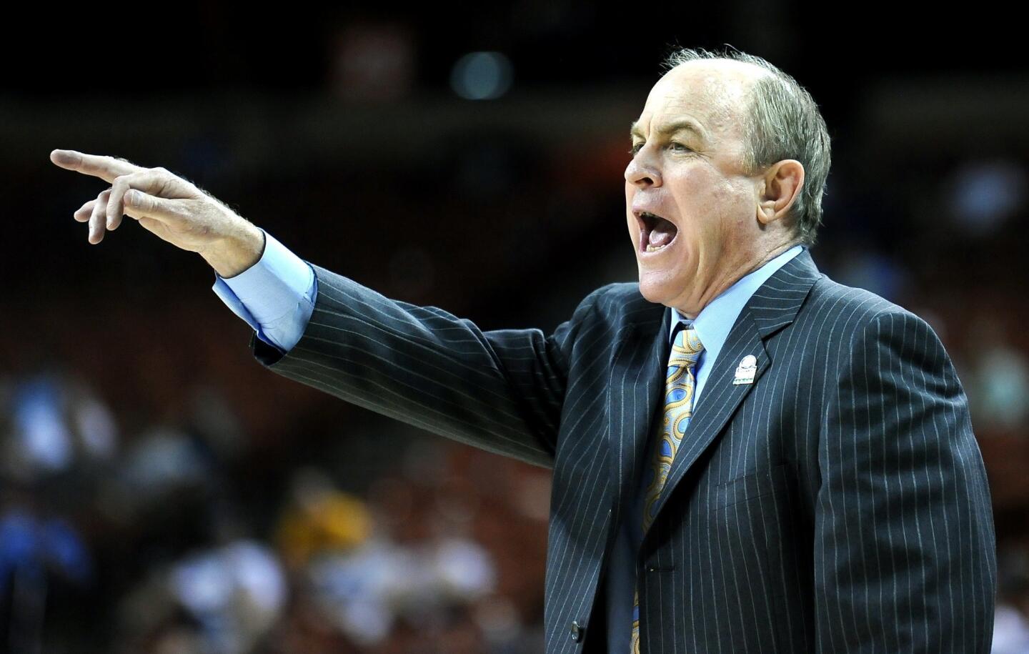 UCLA Coach Ben Howland shouts instructions during the team's game against Minnesota in the NCAA tournament.