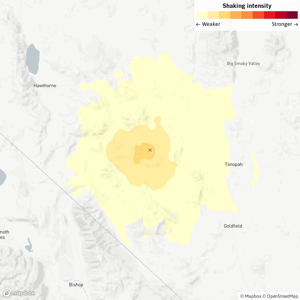 Friday morning's earthquake struck 111 miles from Carson City, Nev.