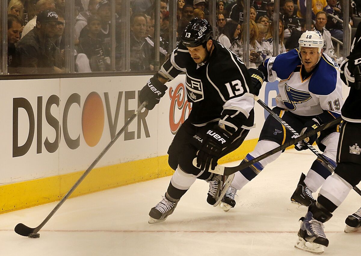 Kings left wing Kyle Clifford apparently suffered an injury during the playoff series against St. Louis.