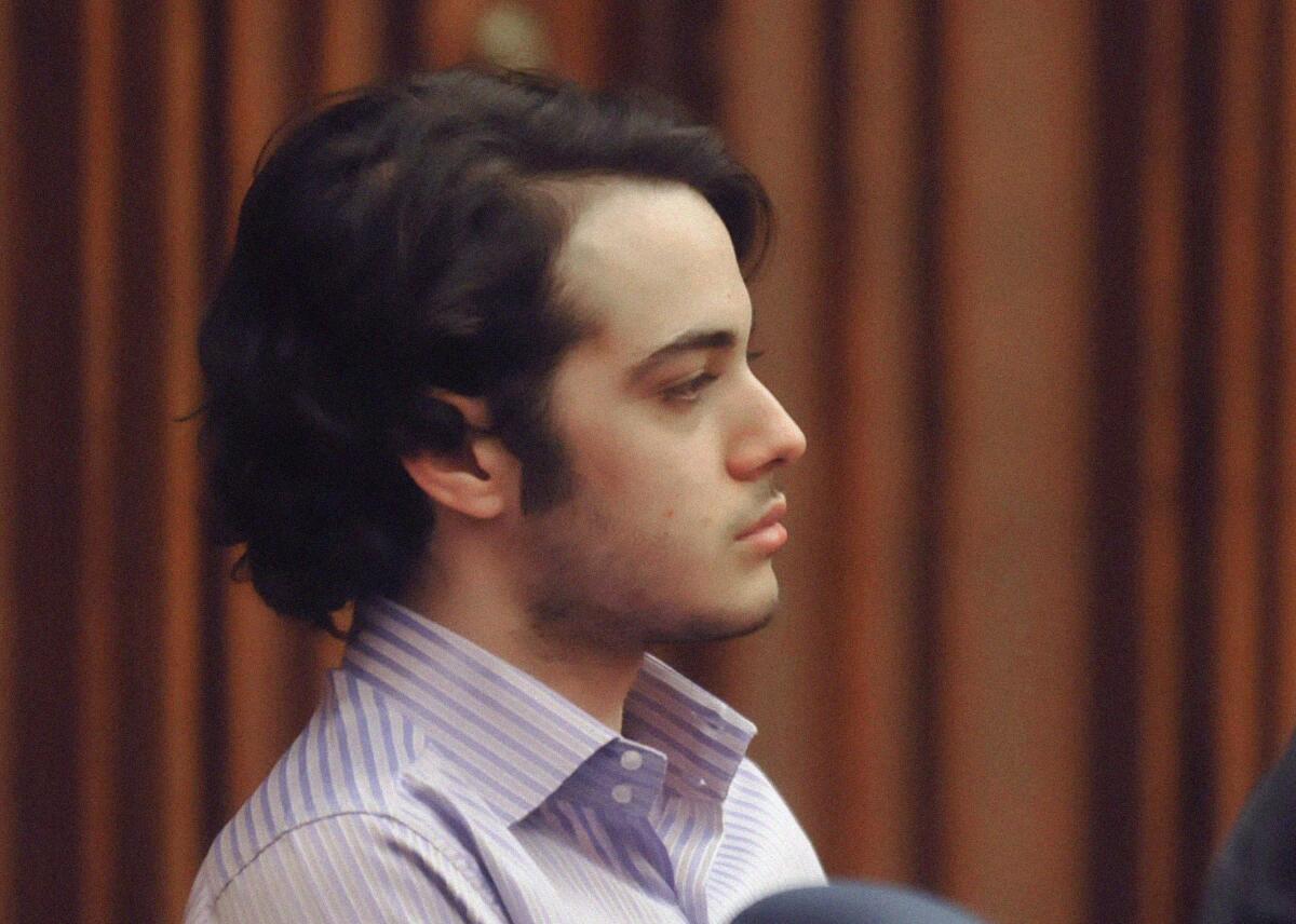 Max Wade appears in court in San Rafael, Calif., accused of stealing celebrity chef Guy Fieri's Lamborghini
