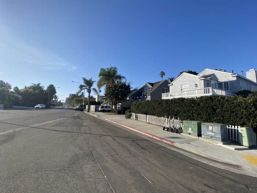 T&T approved asking that this red curb on La Jolla Boulevard at Marine Street be swapped with a gray curb farther south. 