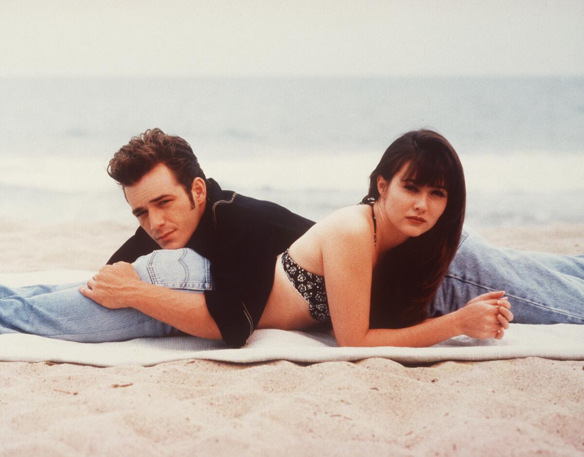 Luke Perry and Shannon Doherty in "Beverly Hills, 90210."