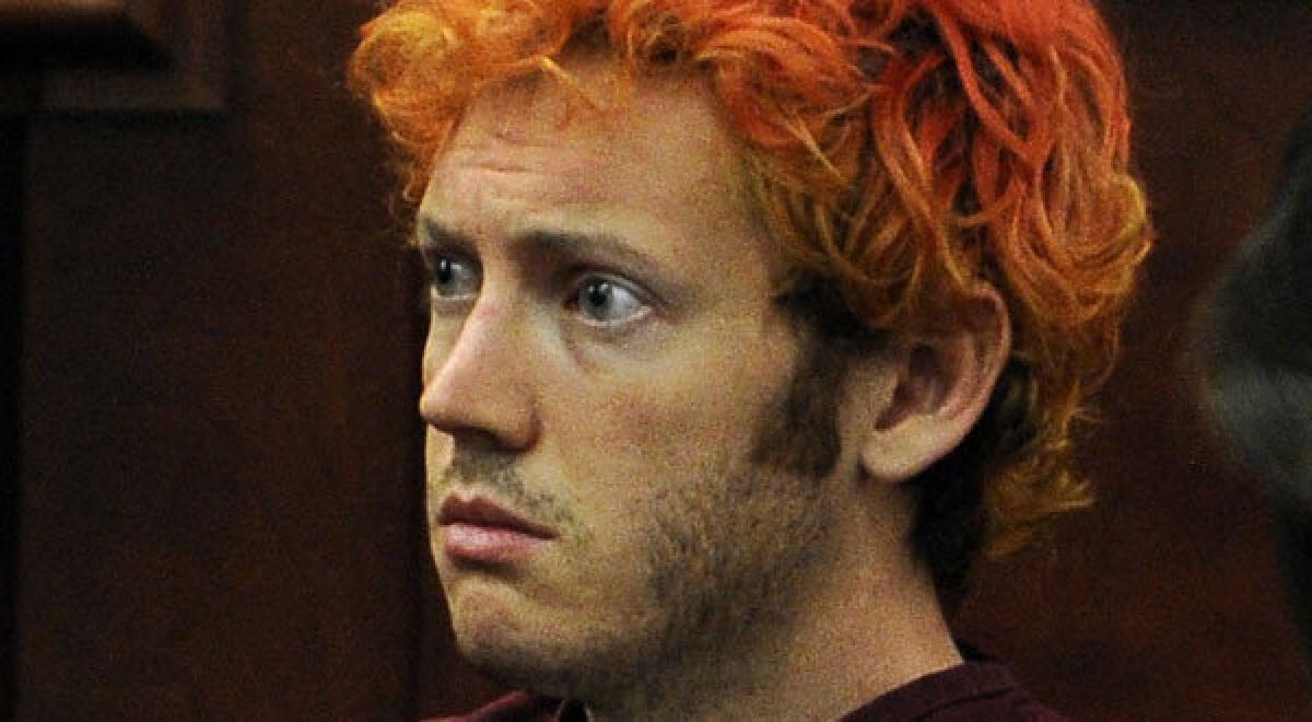 This file photo shows James Holmes in a court appearance at the Arapahoe County Justice Center in Centennial, Colo.
