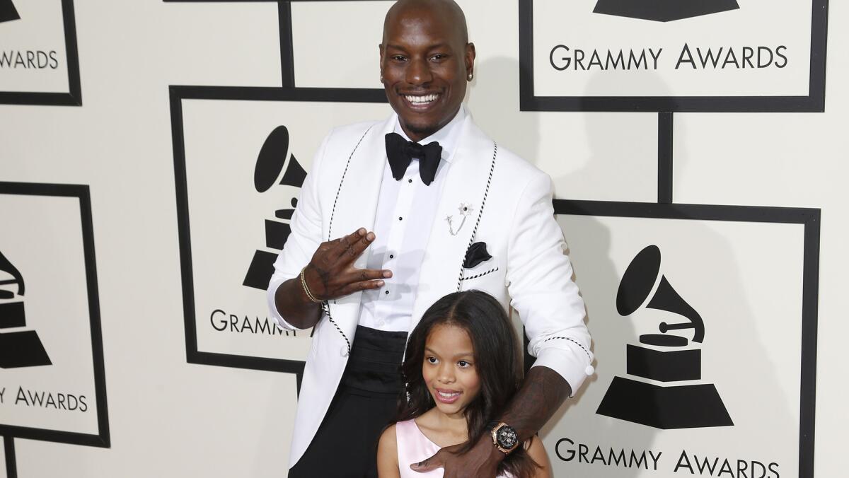 Tyrese Gibson attends the 2016 Grammy Awards with his daughter, Shayla.